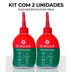 ​Óleo Lubrificante Multiuso Singer 100ml Kit 1 e 2 Unidades Para Bike, Máquina de Costura, Corrente e Dobradiça