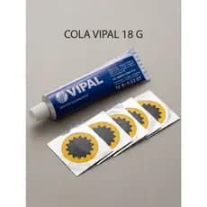 kit reparo de pneu 1 Cola vipal  Bisnaga 18g + 5  Remendos estrela Bicicleta Moto