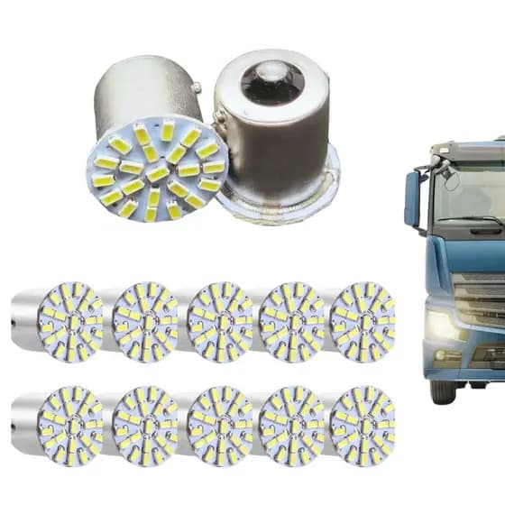 KIT 10 LAMPADA 22 LED BA15S 1 POLO P21W 1156 1141 BRANCO 3014 24V