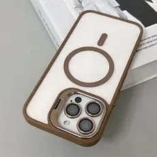 Capa Case Magsafe Suporte Metal iPhone 11 12 13 14 15 Pro Max Kit Proteção de Lente da Câmera