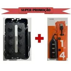 Organizador de Cabos com HUB USB - 4 Portas, 2.0 Alta velocidade,  Esconder Fios e Cabos, Resistente