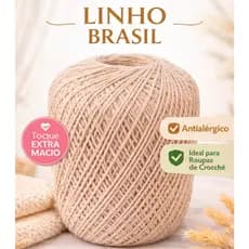 Fio Linho Brasil 100g 212m TEX 470 | Ideal Crochê Roupas Macio, Barbante, Novelo Linho Original