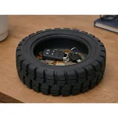 Bandeja Organizadora Pneu de Empilhadeira, Nicho de Objetos, Porta Treco, Porta Chave, Porta Moedas