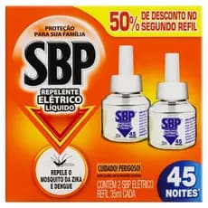 Repelente Elétrico Líquido SBP 45 Noites Refil (2 unidades de 35ml cada)