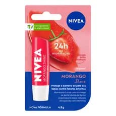 Hidratante Labial Nivea Shine Morango rose coral Hidratação Prolongada