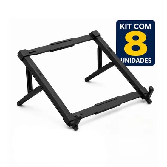 Suporte Mesa Apoio Ergonômico Para Notebook Abs Preto 8 Unidades Retrátil Universal