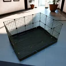 Cercado Portátil 30x30 com Grade de Proteção, Tapete Incluso e Sem Tampa para Pet