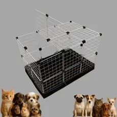 Cercado Pet 30x30 com Estrutura Aramada, Forro Incluso e Tampa de Segurança para Pets