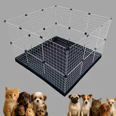 Cercado Pet 40x40 com Grade Reforçada, Piso Lavável Impermeável e Estrutura Sem Tampa