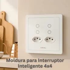 Moldura para Interruptor Inteligente Wi-Fi Touch 4x4 da Coibeu 125mmx125mm Acabamento Perfeito