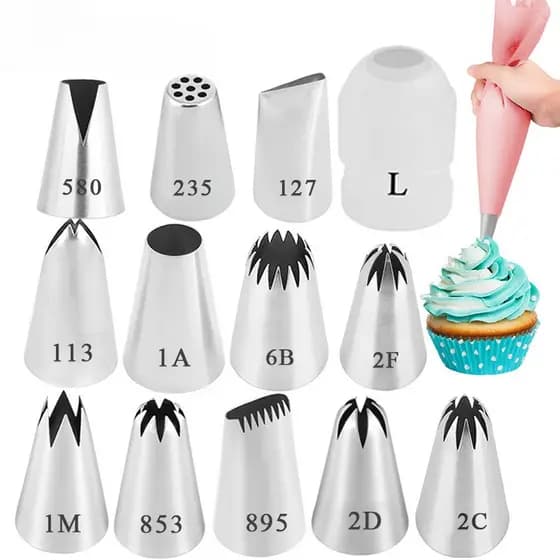 13 Estilos Bicos Grandes Para Tubos De Pastelaria Decoração De Bolos Dicas Em Aço Inoxidável