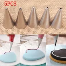 5 Pçs/Set Rodada De Aço Inoxidável Tubulação Dicas Pastelaria Bolo Cookie Cream Bicos Confeiteiro Piping Decoração Do