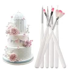 7 Pcs Ferramentas De Decoração Do Bolo Caneta Acessórios Multifunções Confeiteiro Pastelaria Escovas De Cozimento Fondant Pintura Pincel Prego