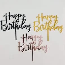 Acrílico ​ Feliz Aniversário Topper De Bolo Para Decoração De Sobremesa Festa De Lovely