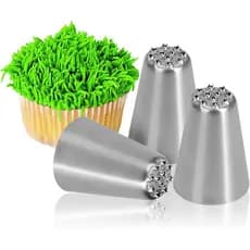 3PCS Bicos De Aço Inoxidável Para Cobertura De Grama Conjunto De Natal Cupcake Mousse Cake Dicas Decoração De Bolos Tubos De Bricolagem (Múltiplos)
