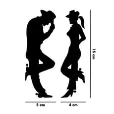 Adesivo Cowboy e Cowgirl Carro 15x9cm