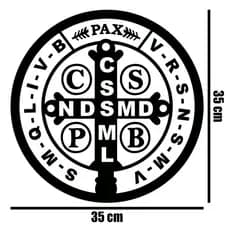 Adesivo Medalha de São Bento - 35x35 cm - Decoração / Parede / Sticker