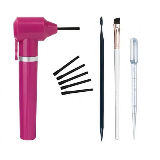 Kit Preparação Design Henna Sobrancelhas Mix Pipeta,Pincel e Palito