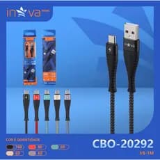 kit 5pcs Cabos USB Entrada Micro USB V8 2.1 Inova / Basike - Cabo de Dados e Carregamento 1 metro Turbo Nylon