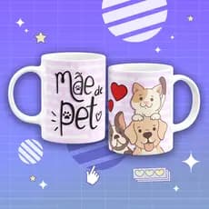 Caneca Branca personalizada Mãe de pet - Cerâmica 325ml