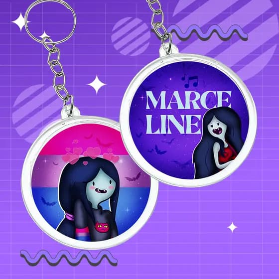 Chaveiro de ACRÍLICO Marceline e Jujuba Marshal e Chiclete Hora de Aventura LGBTQIA+
