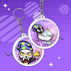 Chaveiro de ACRILICO The Owl House A CASA CORUJA King Hunter com Pingente DISNEY Frente e Verso