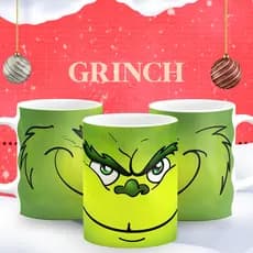 Caneca de NATAL Papai Noel, Mamãe Noel, Rudolph a Rena, Duende, Grinch, Estranho Mundo de Jack