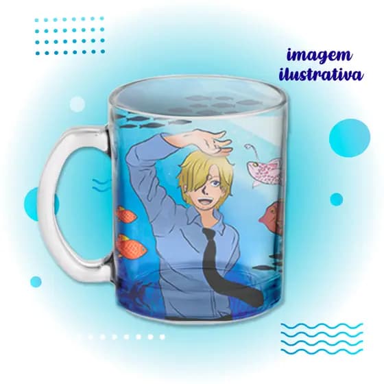 Caneca de Vidro One Piece Sanji Anime 250ml