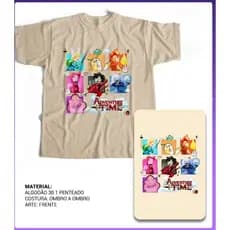 Camisa Personalizada Hora de Aventura Adventure Time Cartoon Desenho de algodão