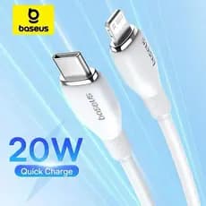 Cabo Baseus Tipo C para iPhone 20W, Carregamento Rápido, Cabo Turbo 120cm - Branco