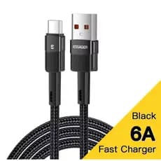 Cabo USB Tipo C Essager, Carregamento Rápido 66W Preto