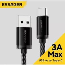 Cabo USB tipo C Essager 3A Carregamento Rápido Qualidade Premium 1m - Não Compatível com Linha iPhone