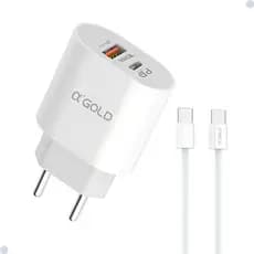Carregador Turbo α'GOLD PRO 40W 2x USB-C PD Cabo Tipo-C ANATEL iPhone 15 Samsung