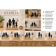 Personalizado Família em MDF com Base de Madeira Pai e Filho Mãe e Filha Dia dos Pais Dia das Mães