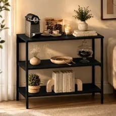 Aparador 3 prateleiras estilo industrial aço buffet cantinho café multiuso sala cozinha decorativo