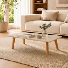 Mesa centro baixa grande 80x42 mesinha retangular pé palito retrô decoração sala canto apoio madeira