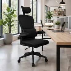 Cadeira ergonômica inclinável escritório gamer estofado mesh giratória rodinhas suporte lombar e cabeça braço rebatível