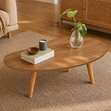 Mesa centro sala moderna design orgânico pés palito madeira mesinha grande orgânica decoração retrô