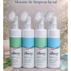 ✨ Mousse de Limpeza Facial Alleva Skin com Escova Ácido Hialurônico / Aloe Vera 150ml