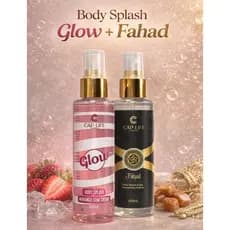 Body Splash Cap Life Glow Morango com Creme + Fahad Árabe 120ml Kit 2 Unidades. Fahad árabe