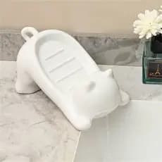 Saboneteira Porta Sabonete Gato Gatinho Banheiro Lavabo Pia Box Mesa Bancada Antiderrapante Drenagem