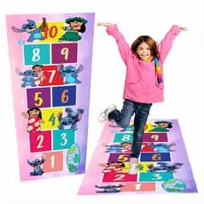 Tapete Jogo da Amarelinha Infantil Lilo Stitch, menina ou menino, presente, aniversário, natal, dia das crinças AM60p