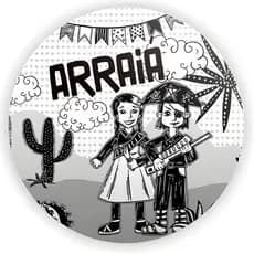 Painel Festa Infantil Redondo Lampião e Maria Bonita, Cangaço Arraiá + Arco Suporte incluso. Fazemos personalizado com qualquer tema. Confeccionado em Lona fosca, impressão de alta resolução. cenário Circular p/ Decoração