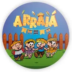 Painel Festa Infantil Redondo Arraia da Turma da Monica , + Arco, Suporte incluso. Fazemos personalizado com qualquer tema. Confeccionado em Lona fosca, impressão de alta resolução. cenário Circular p/ Decoração