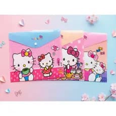 Pasta Sanrio Hello Kitty com Botão A4 - Organizador de Documentos Escolar Fofa Kawaii