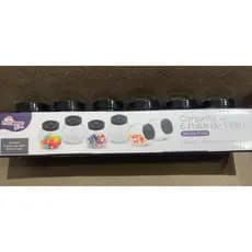 Kit Porta Tempero e Condimento de Vidro Jogo 6 Peças 100ml Tampa Preta ou Prata