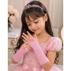 Luvas Princesa Infantil Dedinho Fantasia Menina Acessório Daminha Casamento Festa Vestido