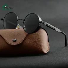 Óculos De Sol Redondos Góticos Steampunk Retro Clássico Gótico Homens Mulheres Moldura Plástica Redonda Lentes UV400