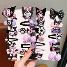 14 Pçs Kuromi Grampo De Cabelo Bonito Crianças Dos Desenhos Animados Das Moda Coreano Menina Acessórios Para