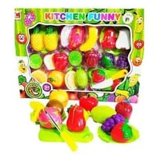 Brinquedo Kit Frutinhas Com Velcro 22 Peças Na Caixa
